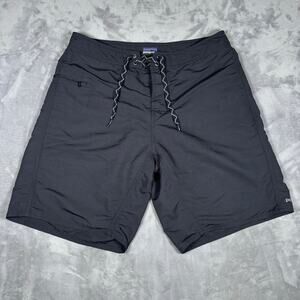 Patagonia Men’s Black Board Shorts Swim Trunks Size 34 Surf Nylon